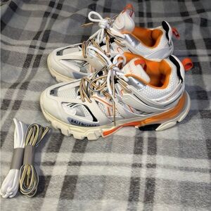 Balenciaga White and Orange Sneakers